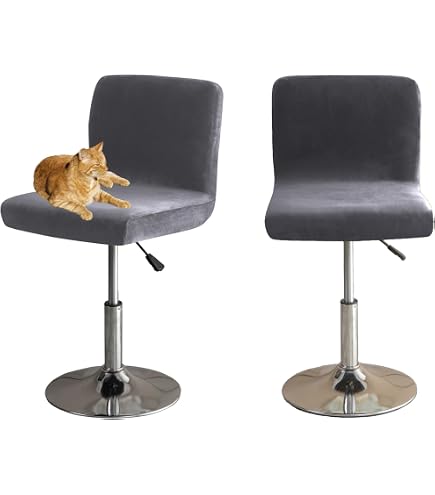 Lot 6 Housses Tabourets De Bar Avec Dossier – Extensibles Or Blanc – Protection & Déco Élégante