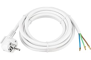 REV Zuleitung, Stromkabel mit Stecker, Ersatzkabel, 3m, 3680W, Weiss