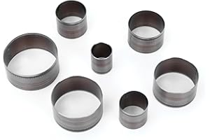 KooingTech 7 Stücke Lochstanzer, Locheisen, Kreisstanzer, Runde Locher Werkzeug Set Leder Stanzer Lederhandwerk Messerform Stanzwerkzeug 20mm 25mm 30mm 35mm 40mm 45mm 50mm
