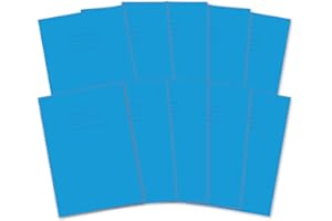 Hamelin A4 Exercise Books, 48 Pages, Light Blue, Pack of 10 for School, 8 mm Ruled and Margin