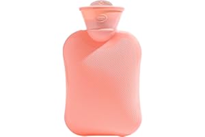 LONNALEE Bolsa de agua caliente de goma suave, para cuello y hombro, espalda, piernas, cintura (rosa, 500 ml)