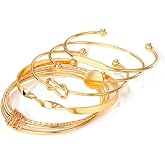 Shining Diva Fashion Set of 5 Latest Stylish MultilayerBangle Bracelet for Women and Girls