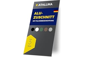 ATALLIKA Aluminium Platte beschichtet [Anthrazit-Grau, 300x100 mm] - 3mm dickes Alublech mit einseitiger Pulver-Beschichtung [wetterfest, Outdoor & Indoor] - präziser Blech-Zuschnitt aus Deutschland
