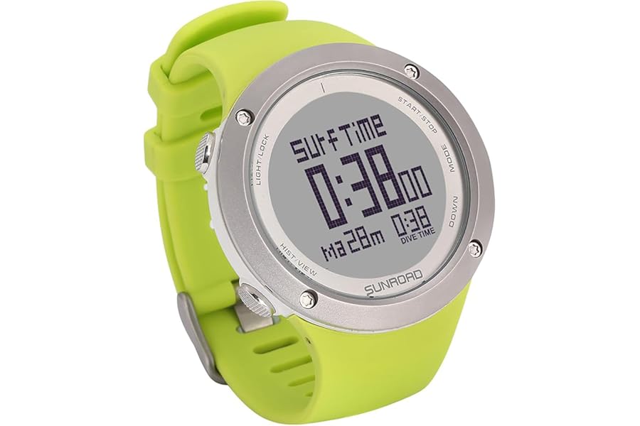 Yajun Scuba Diving Computer Watch Smart Compass for Underwater Sports with Large Screen Waterproof Casual Timer Count Down,Green