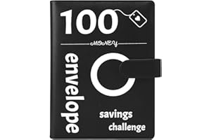 DAKLUNAR Envelope Challenge Binder: Divertida carpeta presupuestaria para ahorrar €5,050 con sobres de dinero, desafío para planificadores de presupuestos (negro)