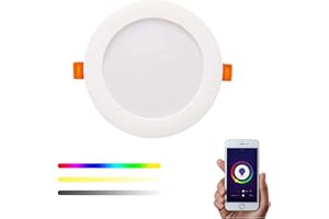 SMARTFY Downlight LED WiFi Inteligente RGBW Foco Empotrable Techo WiFi 20W/17W/14W/10W compatible con Alexa y Google Home, Multicolor Regulable compatible con Tuya y Smart Life (14W - 1u)
