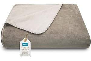 ‎ZOLLNER ZOLLNER Kuscheldecke zweifarbig in 150x200 cm - kuschelige Sofadecke in Fango - waschbar bis 40°C - langlebiges Mischgewebe - Hotelwäschequalität - Oeko Tex® Zertifiziert