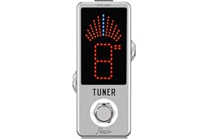 Rowin Tuner LT-910 - Accordatore Cromatico a pedale, automatico, ad alta precisione, con schermo LCD, per Chitarra, Basso, Violino, True Bypass