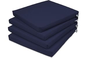 ‎ROLLMAYER Rollmayer 4er Set Stuhlkissen Stuhlauflage Sitzkissen Sitzpolster Auflage für Stühle in Haus und Garten Kollektion Vivid (Dunkel Blau 16, 40x40x4cm)