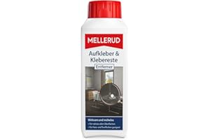 MELLERUD Aufkleber & Klebereste Entferner – Wirkungsvolles Reinigungsmittel zum Entfernen von Aufklebern und Etiketten auf allen unempfindlichen Oberflächen – 1 x 0,25 l