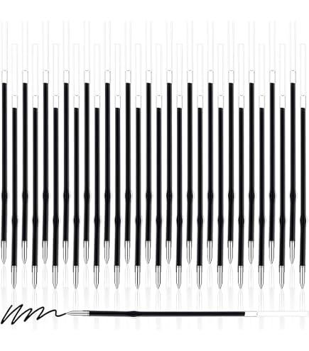 12 Recharges Stylo Effaçables Noir 0,7 Mm - Compatible La Plupart Des Stylos Effaçables - Pour école, Bureau, Dessin - Encre Thermosensible - 5