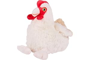 ‎WARMIES Warmies Kremowa kura pluszowa zabawka, duży rozmiar, w pełni nadaje się do kuchenki mikrofalowej i wyważona przytulanka dla strachu, schładzanie w zamrażarce lub podgrzewanie w kuchence mikrofalowej