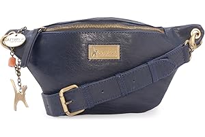 CATWALK COLLECTION HANDBAGS - Luksusowa Torebka na Pasku - Torebka Nerka dla Kobiet - Damska Saszetka - Mieści Smartfon - ARIANA - Niebieski BB