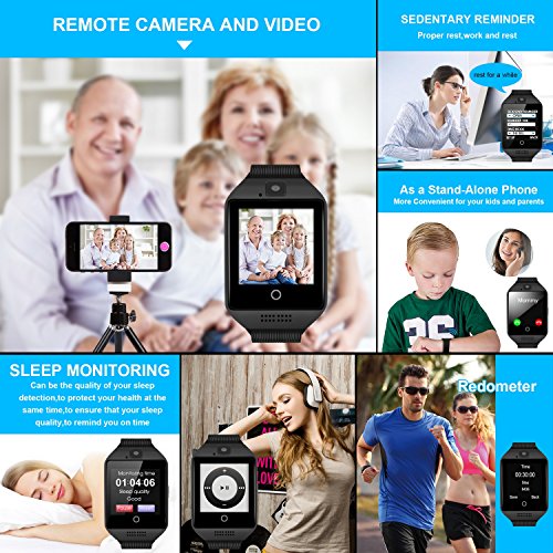Bluetooth Smartwatch [Schermo Curvo Cinturino leggero], LERMX Orologio da polso Smart Touchscreen. Smart Watch Supporta SIM/TF Card, pedometro, fotocamera remota, modalitÃ  sonno per Android Smartphones