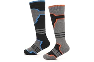 A2Z 4 Kids Premium Chłopcy Termiczny Narta Skarpety Dla Zima Na Wolnym Powietrzu Aktywności Pakować Z 2 Wysoka Występ Długi Skarpety Ciepły Akryl Mieszanka Odzież Aktywna Skarpety