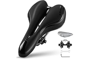 Asvert Sella per Bici Mountain in Gel Sedile Bicicletta Ergonomica con Nastro Riflettente Comoda Imbottitura in Memory Foam con Molle Adatta a Tutti i Tipi di Biciclette