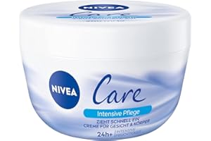 NIVEA Care Creme, szybko wchłaniający się krem do twarzy i ciała, nawilżający krem NIVEA zapewnia uczucie delikatnej i gładkiej skóry (200 ml)