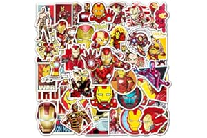 LYLSDSB Iron Man Lot de 52 autocollants en vinyle Marvel Graffiti Decal pour ordinateur portable, bouteille d'eau, vélo, skateboard, ordinateurs, autocollants imperméables pour adolescents et enfants