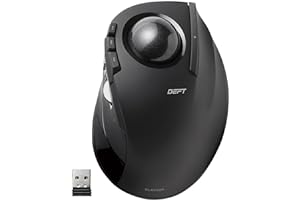 ‎ELECOM ELECOM DEFT Trackball Maus, 2.4GHz Drahtlos, Fingergesteuert, 8-Tasten-Funktion, Ergonomisches Design mit 34mm Glatter Kugel, Für PC/Laptop, Kompatibel mit Windows 11/MacOS, Modell M-DT2DRBK