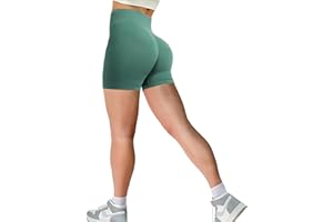 HIALTODAY Kurze Sporthose Sport Gym Shorts Damen, Push Up Kurze Hose Damen Scrunch Butt Leggings Shorts Seamless Blickdicht Booty Laufhose Radlerhose für Fitness Yoga Training