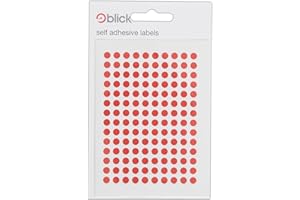 Blick Labels, Red, Self Adhesive Stickers, Coloured Dot, Circles, 5mm, 980 Labels, for Home, Office, Family, School, Holiday Calendar Organising, Planner, Rewards Chart, Colour Coding