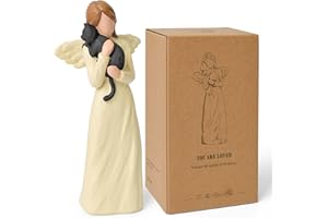 Klyno Gatto nero regalo commemorativo per la perdita di simpatia, statuetta di angelo per gli amanti in memoria della morte (pipistrello nero)