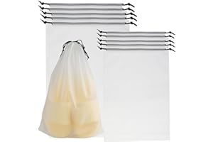 FLLYVLY Set di 10 PE Sacchetti per Scarpe Impermeabili con Cordino, Trasparenti, per Viaggio e Organizzazione Domestica sacchetti per scarpe riutilizzabili, (6 pezzi 30x40 cm, 4 pezzi 25x35 cm)