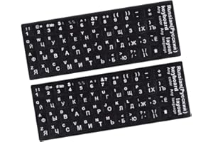 SGERUFZ 2er Packung Universelle Russische Tastatur-Aufkleber mit Beschichtung für Computer Wasserdicht und Staubdicht