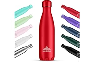 Mont-Clair l'O Botella Agua Acero Inoxidable - Botella Isotermica Termica sin BPA, 12h de Bebida Caliente y 24h de Bebida Fría, Termo agua con pared Doble Aislamiento, 500ML - Rojo