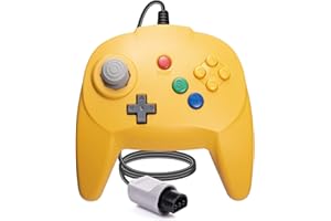 miadore N64 Controller Wired Game Pad Joystick Kompatibel mit der N64 Konsole (Gelb)