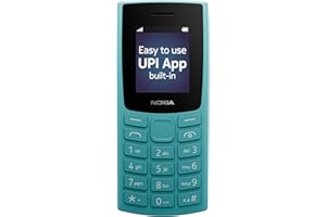 Nokia All-New 105 Single Sim Keypad Phone with Built-in UPI Payments, Long-Lasting Battery, Wireless FM Radio | Cyan