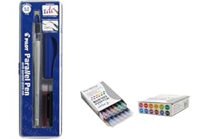 Lote 1 Pluma Caligráfica Pilot Parallel Pen plumin 6.0mm Recargable + Caja con 12 Recambios Surtidos Pluma Pilot Parallel Pen