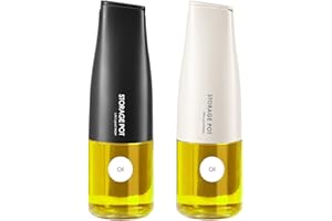 YARRAMATE Dispenser Automatico per Olio d'Oliva Da Cucina, 500 Ml, Bellissimo Contenitore per e Aceto, Contenitore Per, per Salsa Di Soia (bianco e nero)