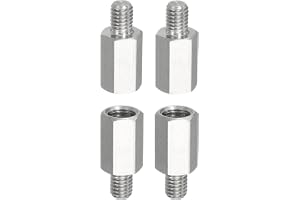 PATIKIL Gängade avstånd, 4 st M8 x 10 mm hane till M10 x 20 mm hona 304 rostfritt stål sexkantiga distansgängade adaptrar väx