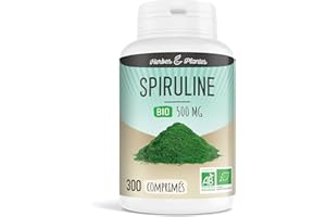 INSCAPE DATA Herbes Et Plantes Spiruline Bio 300 Comprimés 500 mg