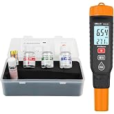 Elitech pH Meter with Temperature Indicator 0-14 pH &plusmn;0.05 Accuracy, pH Tester Automatic Calibration, Backlight with Color Ala
