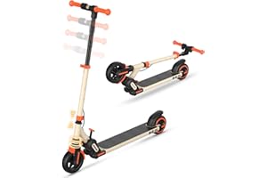isinwheel S6 Trottinette Électrique 8 à 16 Ans, Trottinette Électrique Adolescent, 4 Hauteurs Réglables, Autonomie Maximale 15km, Deux Types Freins, Cadeau pour Adolescent et Enfants