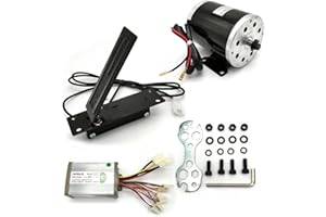 Fetcoi 36V Bürstenmotor Elektromotor Brush Motor DC 800W Elektrobürstenmotor E-Bike Conversion Kit für Gokart E-Bike Mit Steuerung Pedal and Controller