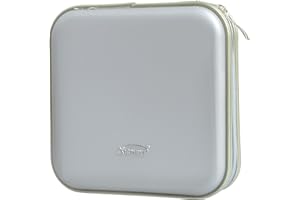 Biluer 1PCS CD Tasche für 40 Discs CD Hüllen CD Aufbewahrung DVD Tasche Mappe zur Aufbewahrung Platzsparend für Büro Wohnzimmer und Zuhause (silbrig)