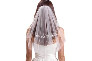 Alyxen Voile Brodé Pour La Future Mariée,Bride To Be Voile De Mariée Court Avec Peigne, Voiles De Mariage Blanc,Voile Mariée Evjf,Pour Mariages Fiançailles Enterrement