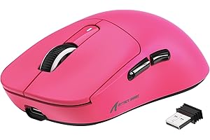 VGN GAMEPOWER ATTACK SHARK X3 SUPERLIGHT Mouse Gaming Wireless, 49g Ultraleggero eSport Mouse da Gioco, PixArt PAW3395, 26000DPI, 2.4G/Bluetooth/Cablato, Durata Batteria 200Hrs, Bacca Rossa