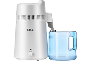 CO-Z Countertop Water Distiller, 6L Distilled Water Maker for Drinking Water Purification, 900W Portable Water Purifier Machine Home Office Travel, White