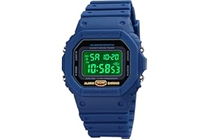 ROSEBEAR Reloj digital de cuarzo para hombre, resistente a los golpes, unisex, sumergible hasta 50 m, deportivo, para exterior, visión nocturna, reloj electrónico con correa de poliuretano
