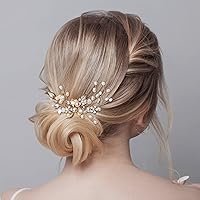 Chargances 3-teiliges Braut Haarnadeln Set Gold - Strass Haarschmuck