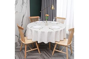 OXIANG Okrągły obrus Cerata PVC Wodoodporna osłona przeciwporostowa Obrus ​​na zewnątrz Kwiaty Biały-140cm