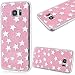 Produktbild GrandEver Samsung Galaxy S7 Edge Weiche Silikon Bumper und Hardcase Hart Backcover Transparent Handyhülle mit Muster Crystal Schlank TPU HandyTasche Flexible Ultra Slim Fit Foilo Kunstleder Schutzhülle Zurück Soft Skin Telefonkasten Protective Gummi Dünn Abdeckung Case - Rosa Stern