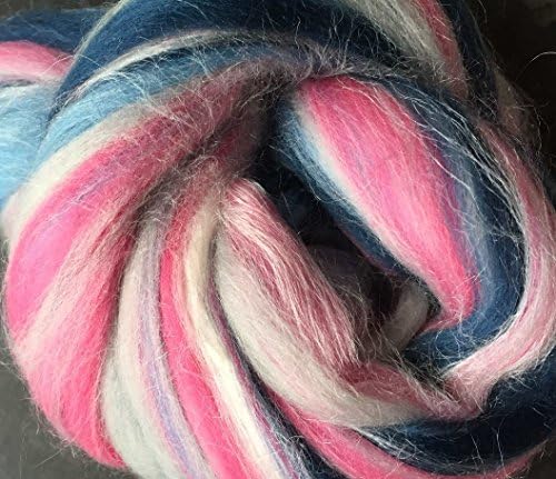 Merino Felting Wool with Silk - Sherbert Vein