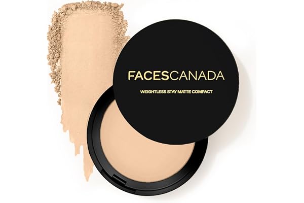 FACESCANADA Weightless Stay Matte Finish Compact Powder - Natural, 9g Non Oily Matte Look Evens Out Complexion Hides Imperfections Blends Effortlessly Pressed Powder For All Skin Types