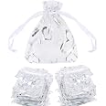 30 Sacchetti In Pizzo Bianco Con Coulisse Per Gioielli E Confetti – Eleganti Bustine Per Matrimoni, Feste E Bomboniere