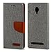 Produktbild Stylisches Bookstyle Handytasche Flip Case für Lenovo C2 Power - Handy Schutz Hülle Etui Schale Cover Book Case grau-braun mit integrierter Silikonhülle
